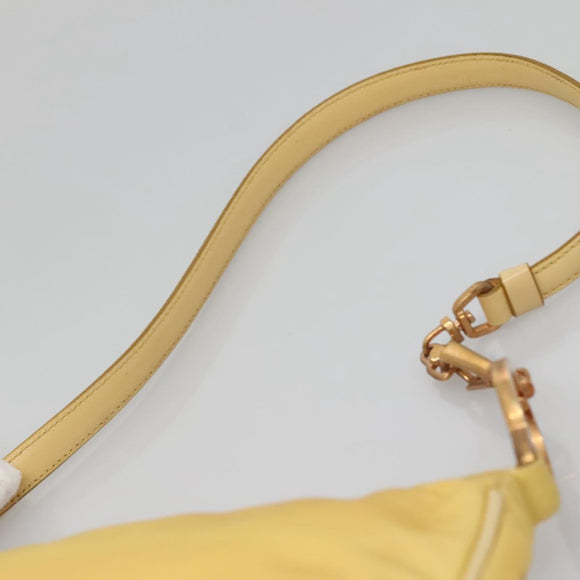 PRADA Shoulder Bag Nylon Yellow Gold Auth 137446