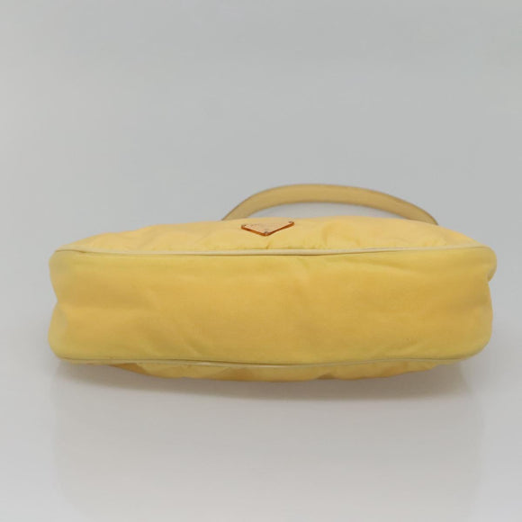 PRADA Shoulder Bag Nylon Yellow Gold Auth 137446
