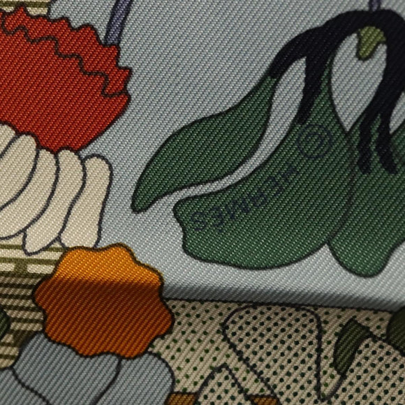 HERMES Carre 90 Scarf ""CA DECOIFFE!"" Silk Beige Auth 137450M