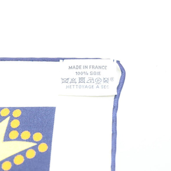 HERMES Carre 90 Scarf ""CA DECOIFFE!"" Silk Beige Auth 137450M