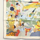 HERMES Carre 90 Scarf ""CA DECOIFFE!"" Silk Beige Auth 137450M-8