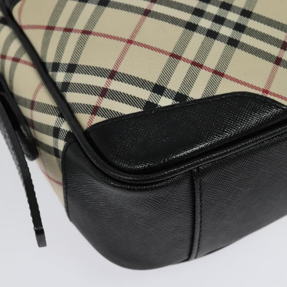 BURBERRY Nova Check Shoulder Bag Canvas Beige Auth 137455