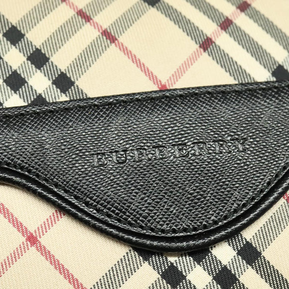 BURBERRY Nova Check Shoulder Bag Canvas Beige Auth 137455