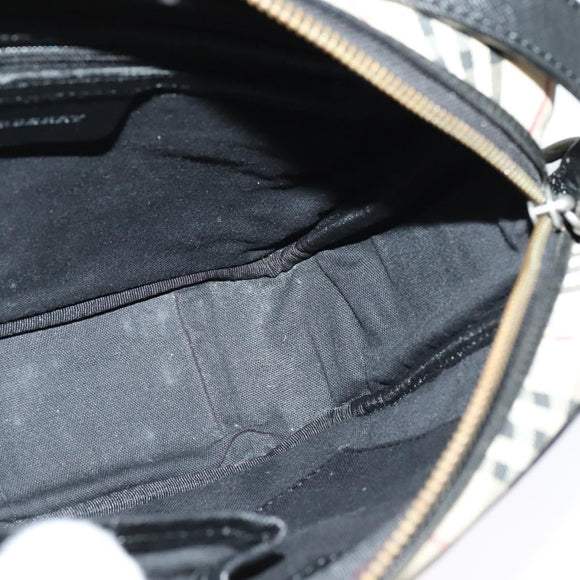 BURBERRY Nova Check Shoulder Bag Canvas Beige Auth 137455