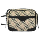 BURBERRY Nova Check Shoulder Bag Canvas Beige Auth 137455-13