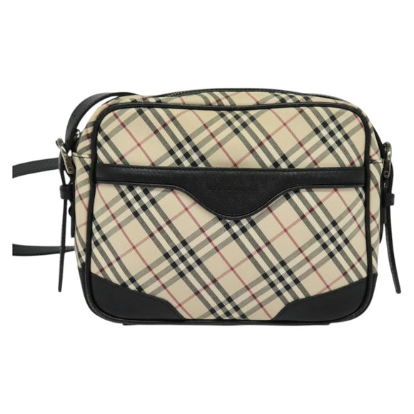 BURBERRY Nova Check Shoulder Bag Canvas Beige Auth 137455