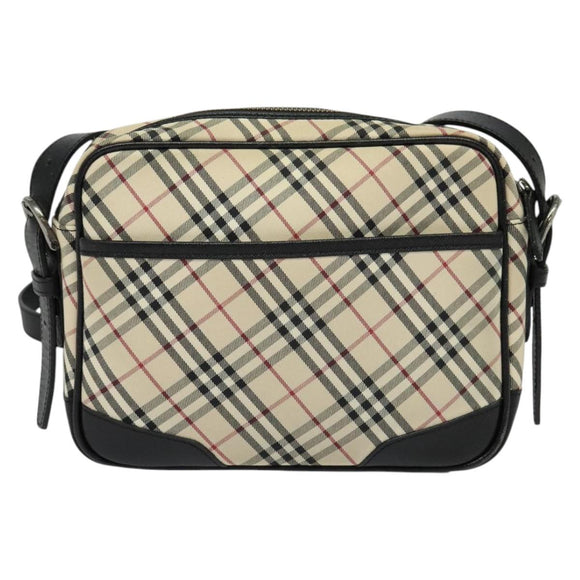 BURBERRY Nova Check Shoulder Bag Canvas Beige Auth 137455