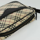 BURBERRY Nova Check Shoulder Bag Canvas Beige Auth 137455-6