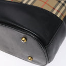 BURBERRY Nova Check Shoulder Bag Canvas Leather Beige Gold Auth 137456-14