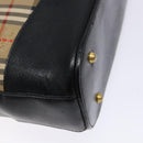 BURBERRY Nova Check Shoulder Bag Canvas Leather Beige Gold Auth 137456-9