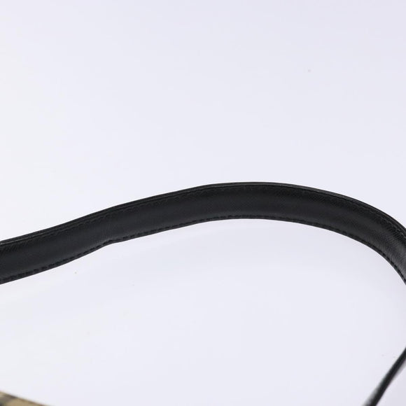 BURBERRY Nova Check Shoulder Bag Canvas Leather Beige Gold Auth 137456