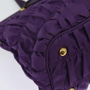 PRADA Hand Bag Nylon 2way Purple Gold Auth 137460-18