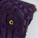 PRADA Hand Bag Nylon 2way Purple Gold Auth 137460-19