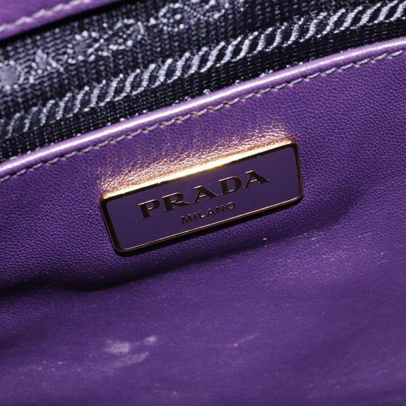 PRADA Hand Bag Nylon 2way Purple Gold Auth 137460