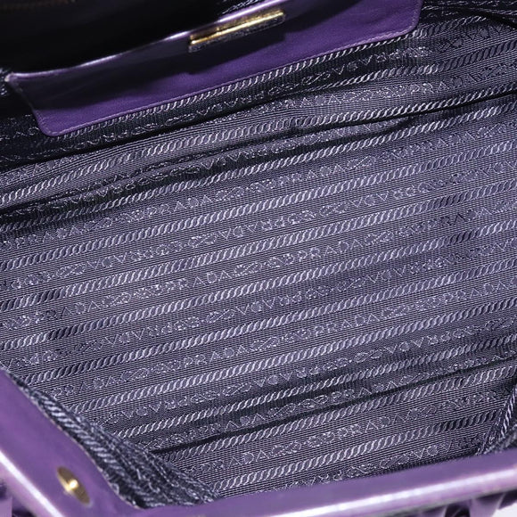 PRADA Hand Bag Nylon 2way Purple Gold Auth 137460