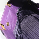 PRADA Hand Bag Nylon 2way Purple Gold Auth 137460-23