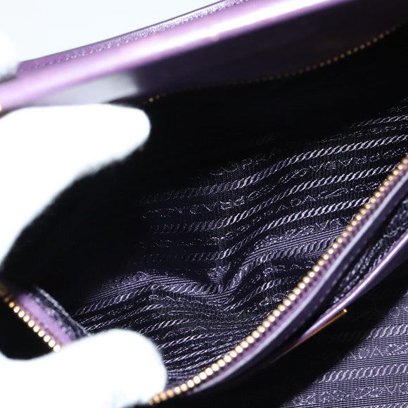 PRADA Hand Bag Nylon 2way Purple Gold Auth 137460