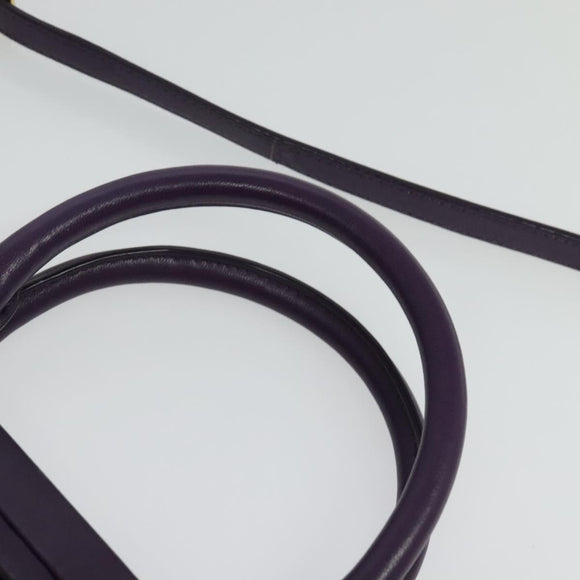 PRADA Hand Bag Nylon 2way Purple Gold Auth 137460