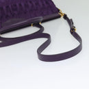 PRADA Hand Bag Nylon 2way Purple Gold Auth 137460-8