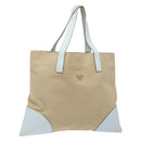 PRADA Tote Bag Canvas Beige Auth 137463-1