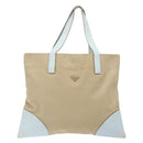 PRADA Tote Bag Canvas Beige Auth 137463-13
