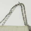 CHANEL Mademoiselle Double Chain Bag Leather Peppermint Silver CC Auth 137465-10