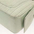 CHANEL Mademoiselle Double Chain Bag Leather Peppermint Silver CC Auth 137465-13