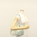 CHANEL Mademoiselle Double Chain Bag Leather Peppermint Silver CC Auth 137465-27