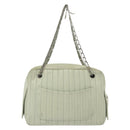 CHANEL Mademoiselle Double Chain Bag Leather Peppermint Silver CC Auth 137465-3