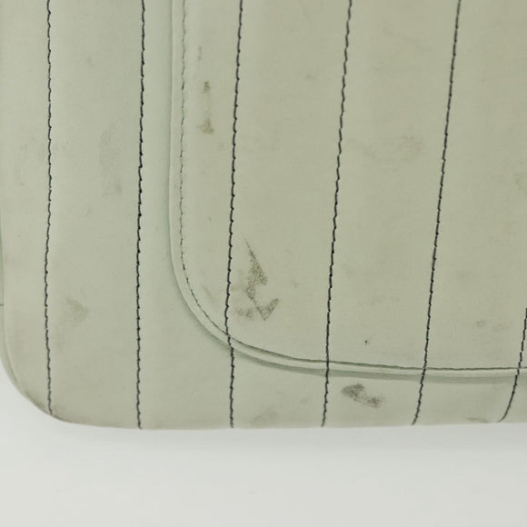 CHANEL Mademoiselle Double Chain Bag Leather Peppermint Silver CC Auth 137465