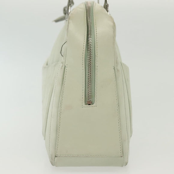 CHANEL Mademoiselle Double Chain Bag Leather Peppermint Silver CC Auth 137465