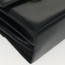 Salvatore Ferragamo Gancini Shoulder Bag Leather Suede Navy Gold Auth 137474-12