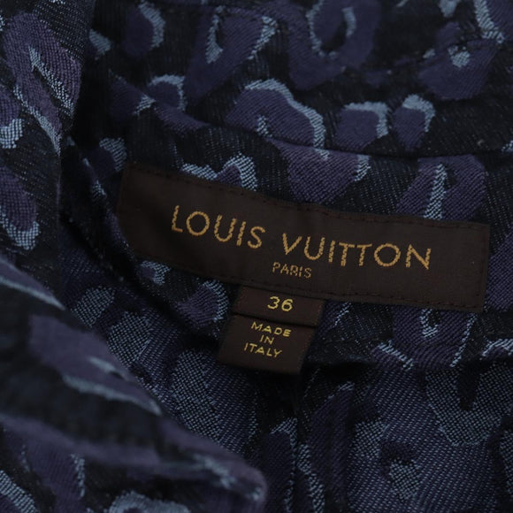 LOUIS VUITTON One Piece Shirt Denim Navy LV Auth 137475M