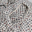 LOUIS VUITTON Blouse Shirt Silk White LV Auth 137476M-10