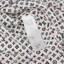 LOUIS VUITTON Blouse Shirt Silk White LV Auth 137476M-11