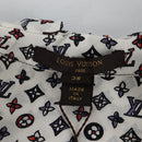 LOUIS VUITTON Blouse Shirt Silk White LV Auth 137476M-5