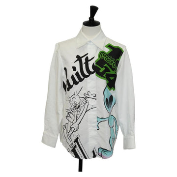 LOUIS VUITTON Printed Shirt And Tie Shirt Cotton White LV Auth 137477M