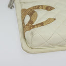 CHANEL COCO Mark Cambon Line Shoulder Bag Leather White Silver CC Auth 137480-9