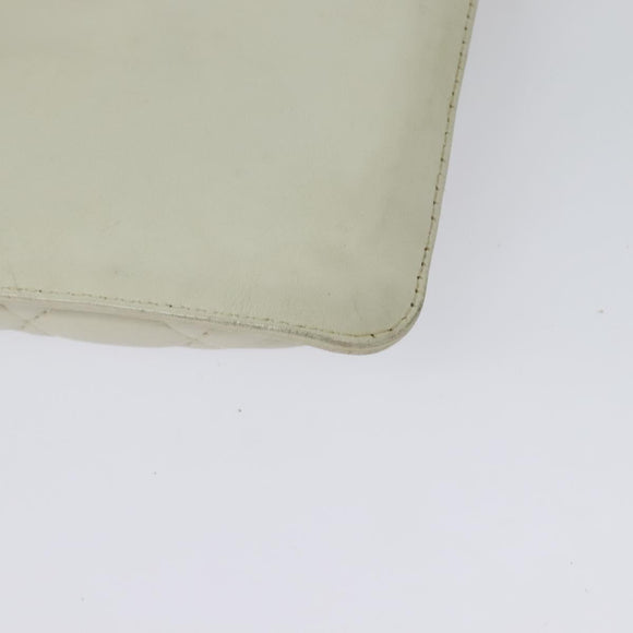 CHANEL COCO Mark Cambon Line Shoulder Bag Leather White Silver CC Auth 137480