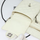 CHANEL COCO Mark Cambon Line Shoulder Bag Leather White Silver CC Auth 137480-22