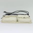 CHANEL COCO Mark Cambon Line Shoulder Bag Leather White Silver CC Auth 137480-5