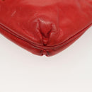 Miu Miu Pouch Leather Red Gold Auth 137485-16