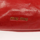 Miu Miu Pouch Leather Red Gold Auth 137485-17