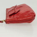 Miu Miu Pouch Leather Red Gold Auth 137485-4