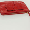 Miu Miu Pouch Leather Red Gold Auth 137485-6