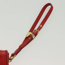 Miu Miu Pouch Leather Red Gold Auth 137485-7