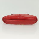 Miu Miu Pouch Leather Red Gold Auth 137485-5