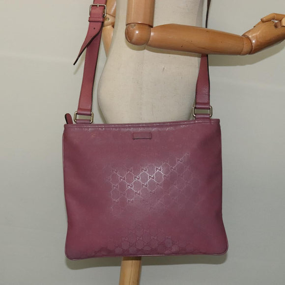 GUCCI GG Implementation Shoulder Bag PVC Pink Gold 201446 Auth 137486