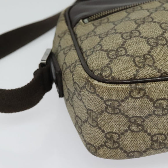 GUCCI GG Supreme Shoulder Bag PVC Beige Gold 114291 Auth 137489