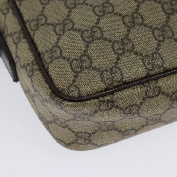GUCCI GG Supreme Shoulder Bag PVC Beige Gold 114291 Auth 137489